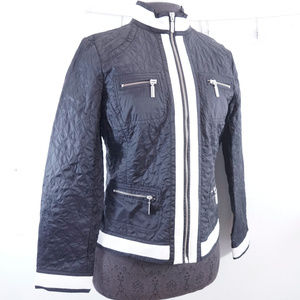 Chico's 0 (S/4) Moto Jkt Black & White Lightweitg